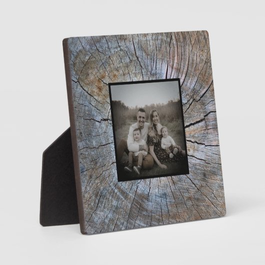 木目動揺して素朴な木の輪パターン フォトプラーク (正面)