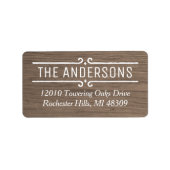 木目化粧素朴スクロール差出人住所 ラベル (正面)