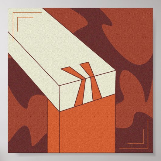 木目地の木工ポスターグラフィック ポスター (正面)