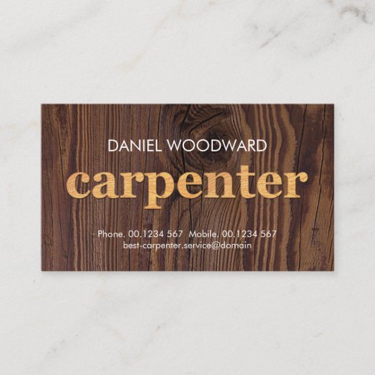 木目大工看板木工大工 名刺 (正面)