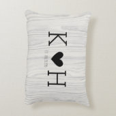 木目夫婦パーソナライズされたイニシャル結婚ズ アクセントクッション (裏面(縦))