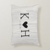 木目夫婦パーソナライズされたイニシャル結婚ズ アクセントクッション (正面(垂直))