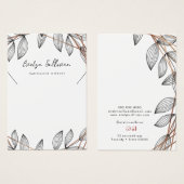 木目幾何学模様のネックレス表示カード (正面&裏面)