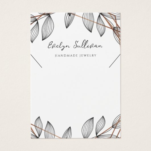 木目幾何学模様のネックレス表示カード (正面)