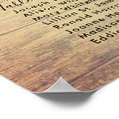 木目式素朴披露宴シーティングチャート ポスター (角)