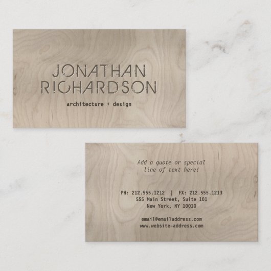 木目彫り建築型木目 名刺 (正面/裏面)