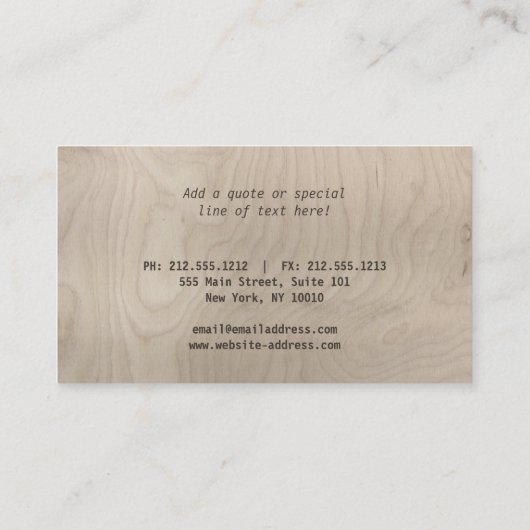 木目彫り建築型木目 名刺 (裏面)