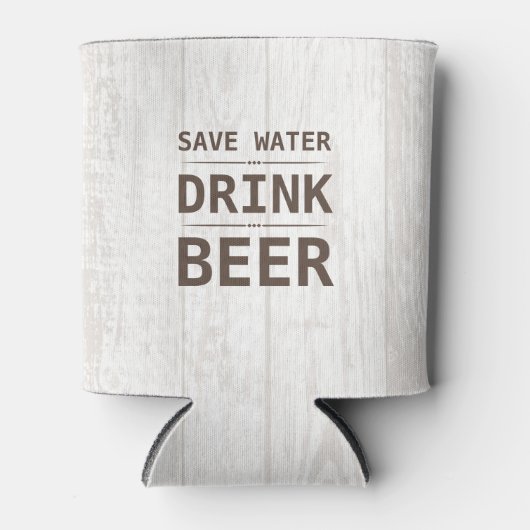 木目救水飲料ビールパーソナライズされた名 缶クーラー (正面)