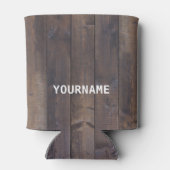 木目救水飲料ビールパーソナライズされた名 缶クーラー (裏面)