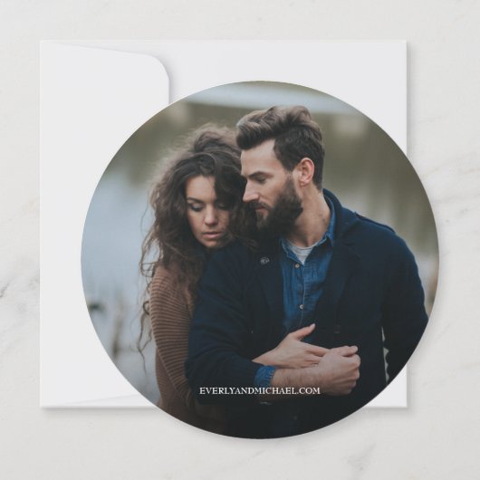 木目木のスタイリッシュ婚約写真ユニーク 招待状 (裏面)