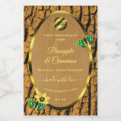 木目木の素朴樹皮の製品ラベルのロゴ フードラベル (シングルラベル)