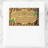 木目木の素朴樹皮の製品ラベルのロゴ 長方形シール (バッグ)