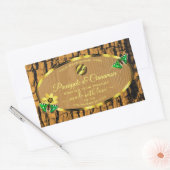 木目木の素朴樹皮の製品ラベルのロゴ 長方形シール (封筒)