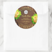 木目木皮フローラ製品ラベルとロゴ ラウンドシール (バッグ)