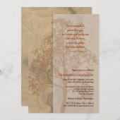 木目木陰ブラウン卒業招待状 招待状 (正面/裏面)