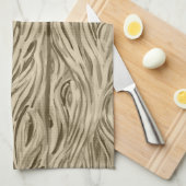 木目板の板を敷いたキッチンタオル キッチンタオル (四つ折り)