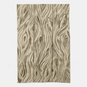 木目板の板を敷いたキッチンタオル キッチンタオル (縦)