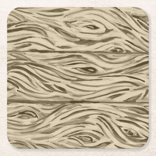 木目板オークバレルフランスのコースター スクエアペーパーコースター (正面)