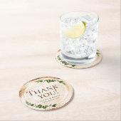 木目植物学素朴結婚の感謝 ラウンドペーパーコースター (インサイチュ)