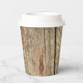 木目模様フォト紙カップ 紙コップ (裏面)
