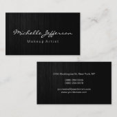 木目模様メイクアップアーティストスクリプト名刺 名刺 (正面/裏面)