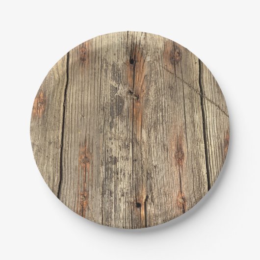 木目模様写真紙プレート ペーパープレート (正面)