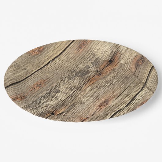 木目模様写真紙プレート ペーパープレート (アングル)