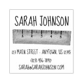 木目物差し測定スティックスクール先生 ラバースタンプ (インプリント)