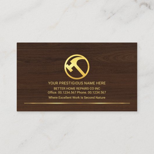 木目素晴らしの大工仕事 名刺 (裏面)