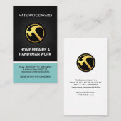 木目素晴らしクリエイティブハンマーのアイコン 名刺 (正面/裏面)