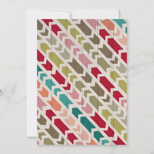 木目素朴と矢印のブライダルシャワー招待状 招待状 (裏面)