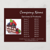 木目素朴なデザートチョコレートケーキベーカリー チラシ (裏面)