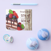 木目素朴なデザートチョコレートケーキベーカリー チラシ (シングル)