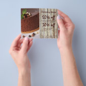 木目素朴なデザートチョコレートケーキベーカリー チラシ (手)