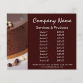 木目素朴なデザートチョコレートケーキベーカリー チラシ (裏面)