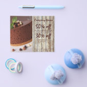 木目素朴なデザートチョコレートケーキベーカリー チラシ (シングル)