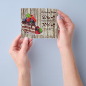 木目素朴なデザートチョコレートケーキベーカリー チラシ (手)