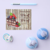 木目素朴なデザートチョコレートケーキベーカリー チラシ (シングル)