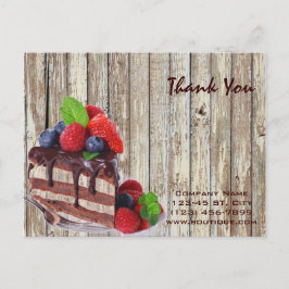 木目素朴なデザートチョコレートケーキベーカリー ポストカード