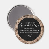 木目素朴の木結婚リングや輪カスタム マグネット (正面/裏面)