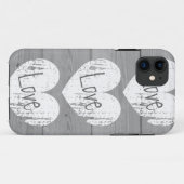 木目素朴の電話ケース |色あせた愛のモノグラム Case-Mate iPhoneケース (裏面(横))