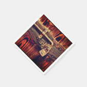 木目素朴アンティーク黄銅ロックブラウン スタンダードカクテルナプキン (角)