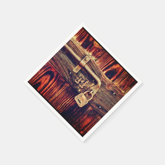 木目素朴アンティーク黄銅ロックブラウン スタンダードカクテルナプキン (角)