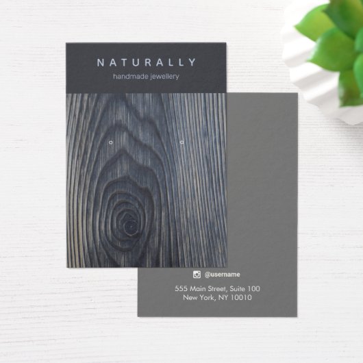 木目素朴イヤリングジュエリー表示カード (デスク)