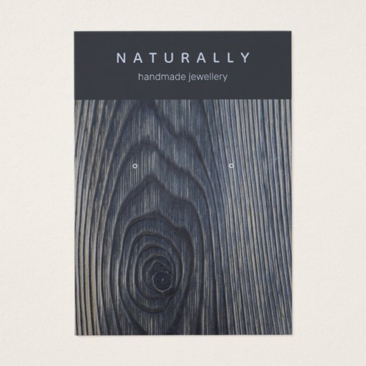 木目素朴イヤリングジュエリー表示カード (正面)
