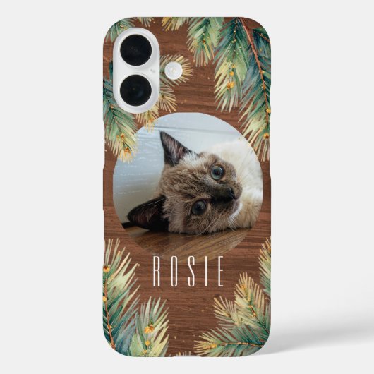 木目素朴グリーンパインブランチペット Case-Mate iPhoneケース (裏面)