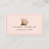 木目素朴スタイルベーカリースタンドミキサーロゴ 名刺 (正面)