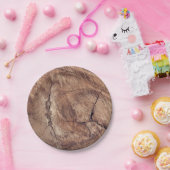 木目素朴テクスチャデザイン ペーパープレート (パーティー)