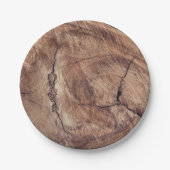 木目素朴テクスチャデザイン ペーパープレート (正面)