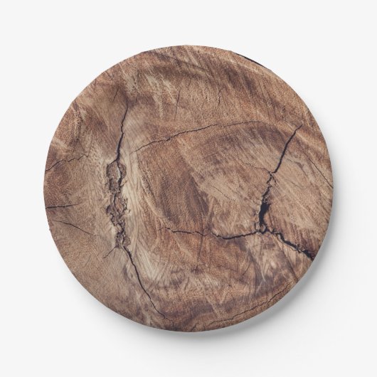 木目素朴テクスチャデザイン ペーパープレート (正面)